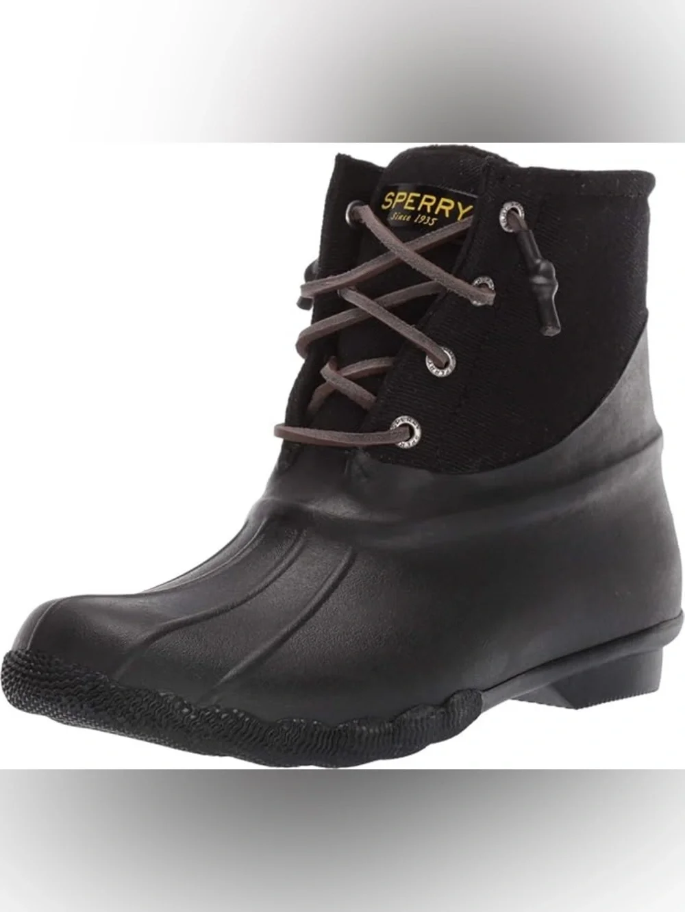 Sperry Black Saltwater Rubber Dip Boots Size 8